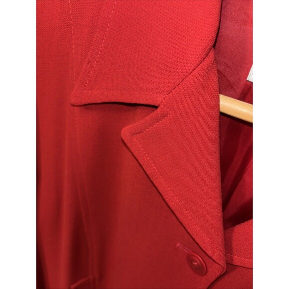 Emanuel Ungaro Jacket Buttons Pockets Red Wool Blend 14 48 Lined Collar Vented - Picture 3 of 15